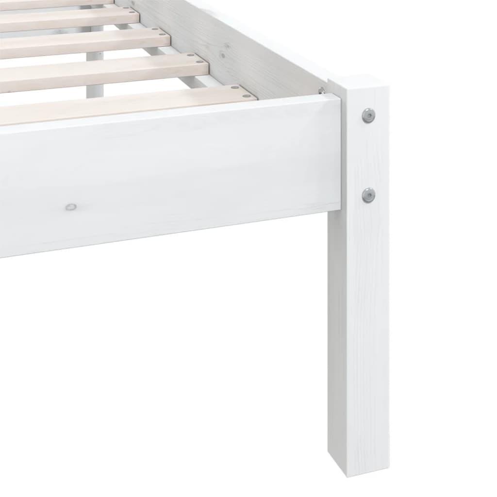 Bed Frame without Mattress White Solid Wood 90x190 cm