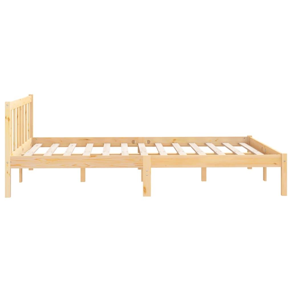 Bed Frame without Mattress Solid Wood 135x190 cm