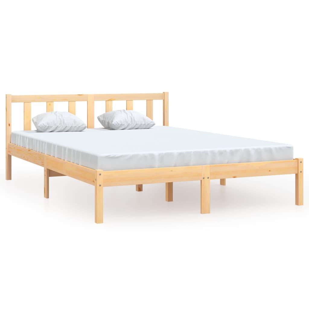 Bed Frame without Mattress Solid Wood Pine 150x200 cm