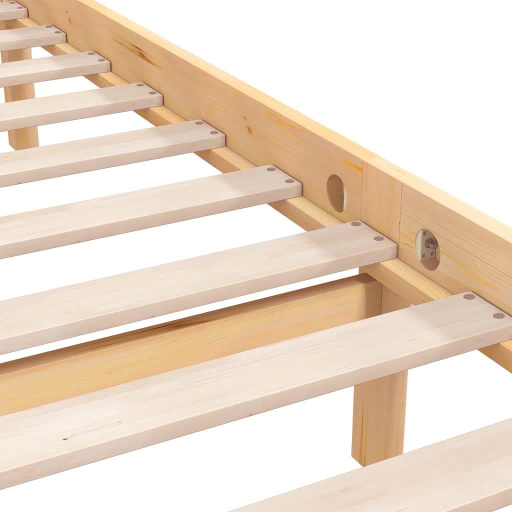 Bed Frame without Mattress Solid Wood Pine 150x200 cm