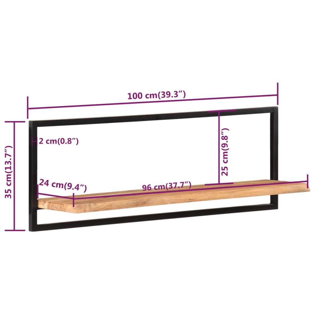 Wall Shelves 2 pcs 100x24x35 cm Solid Wood Acacia and Steel