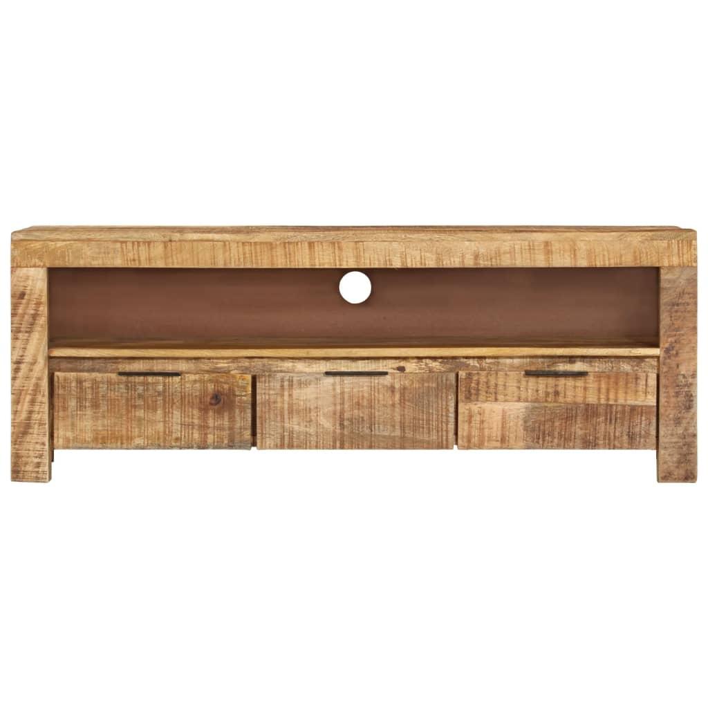 TV Cabinet 110x30x40 cm Solid Wood Rough Mango