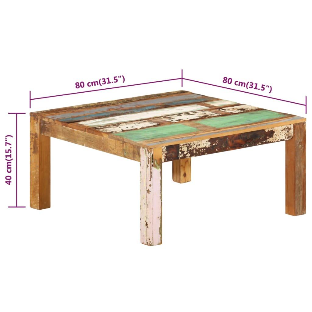 Coffee Table 80x80x40 cm Solid Wood Reclaimed