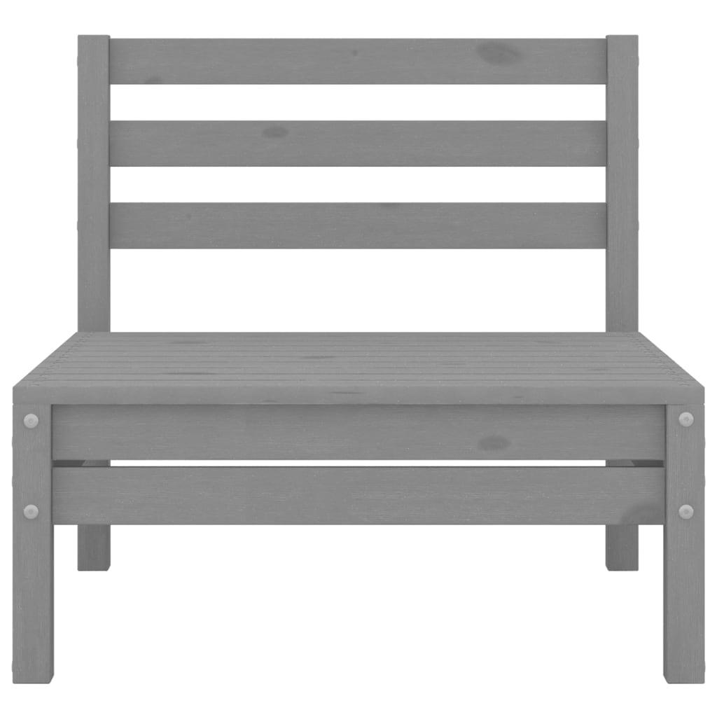 Garden 2-Seater Sofa Grey Solid Wood Pine