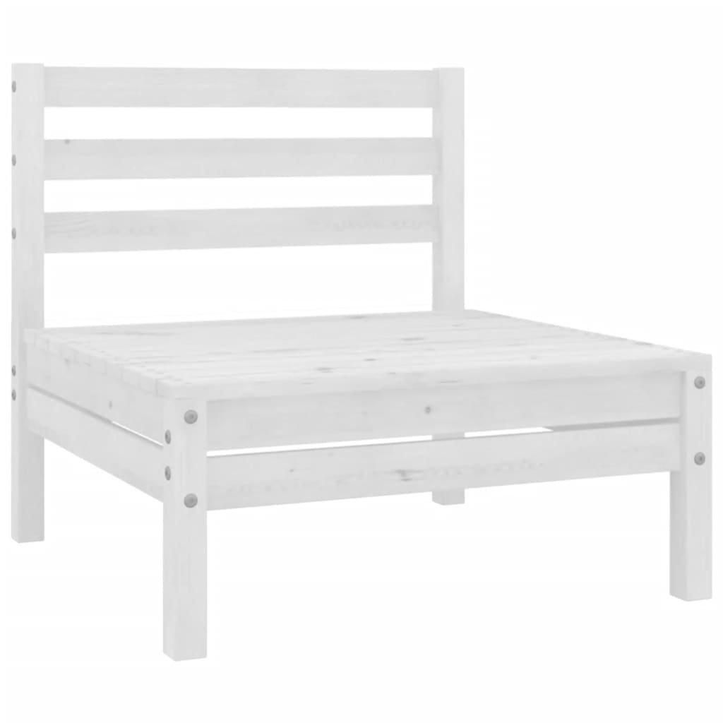 3 Piece Garden Lounge Set White Solid Wood Pine