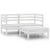 3 Piece Garden Lounge Set White Solid Pinewood