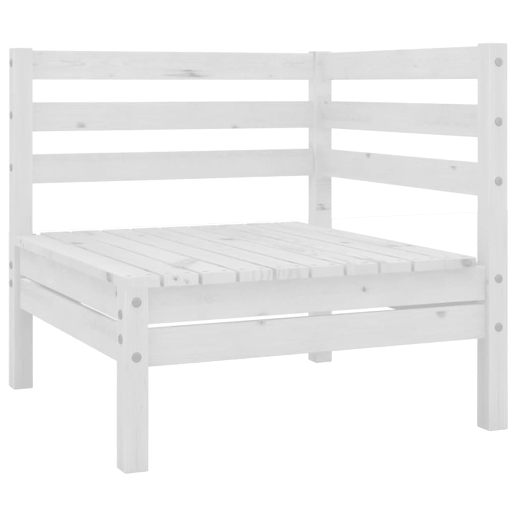 3 Piece Garden Lounge Set White Solid Pinewood