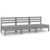 3 Piece Garden Lounge Set Grey Solid Pinewood