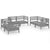 6 Piece Garden Lounge Set Grey Solid Pinewood