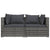 3 Piece Garden Lounge Set with Cushions Grey Poly Rattan