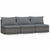 3-Seater Sofa with Cushions Grey Poly Rattan