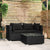 3 Piece Garden Lounge Set with Cushions Black Poly Rattan