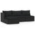 4 Piece Garden Lounge Set with Cushions Black Poly Rattan