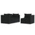 3 Piece Garden Lounge Set with Cushions Black Poly Rattan