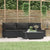 4 Piece Garden Lounge Set with Cushions Black Poly Rattan