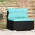 Garden Middle Sofa with Cushions Black Poly Rattan