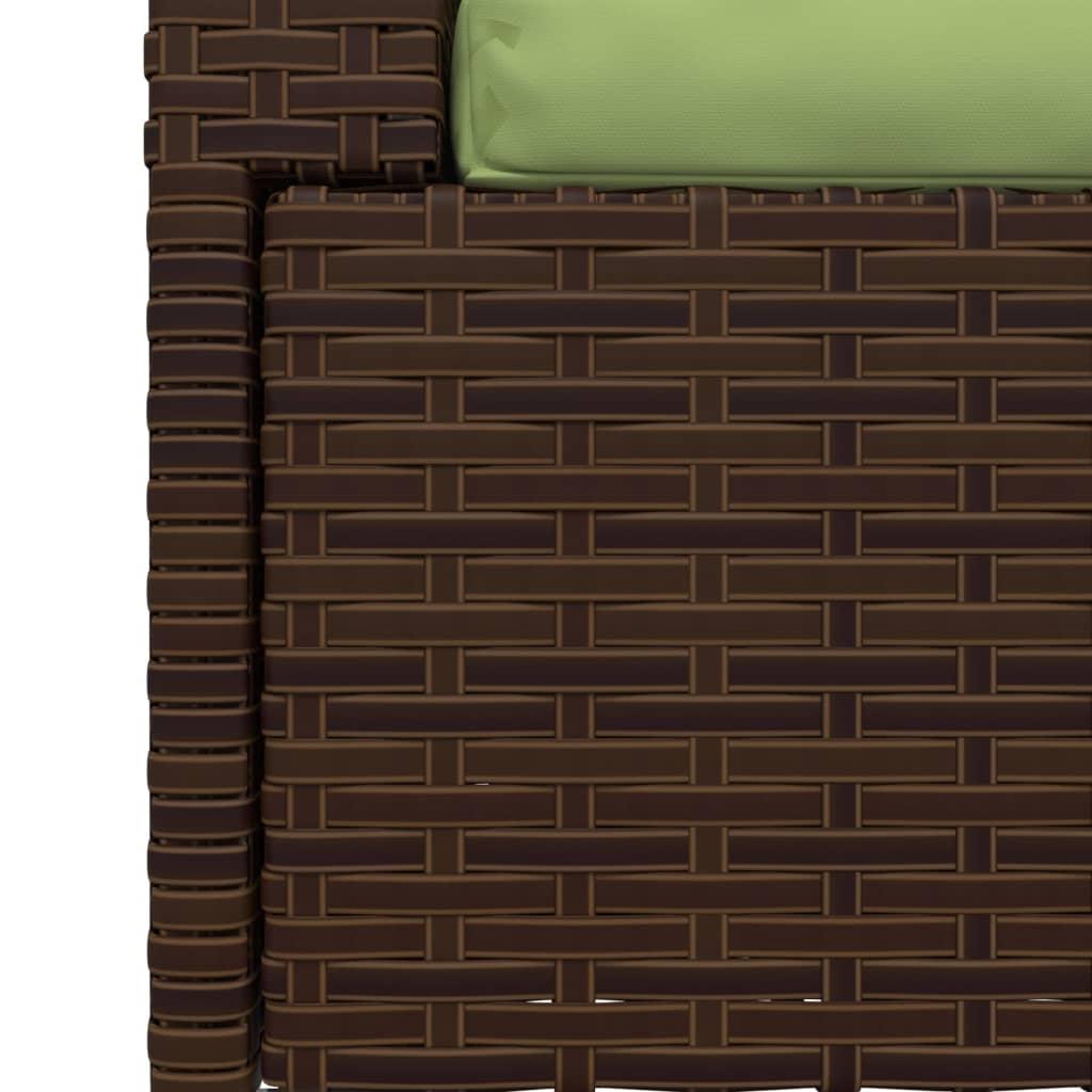 2-Seater Sofa with Cushions Brown Poly Rattan