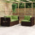 3 Piece Garden Lounge Set with Cushions Brown Poly Rattan