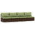 4-Seater Sofa with Cushions Brown Poly Rattan