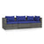 3-Seater Sofa with Cushions Grey Poly Rattan