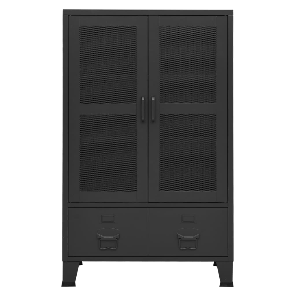 Industrial Storage Chest Black 70x40x115 cm Metal
