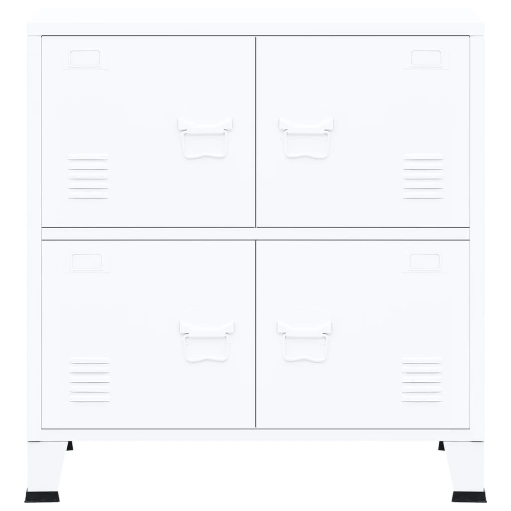Industrial Filing Cabinet White 75x40x80 cm Steel