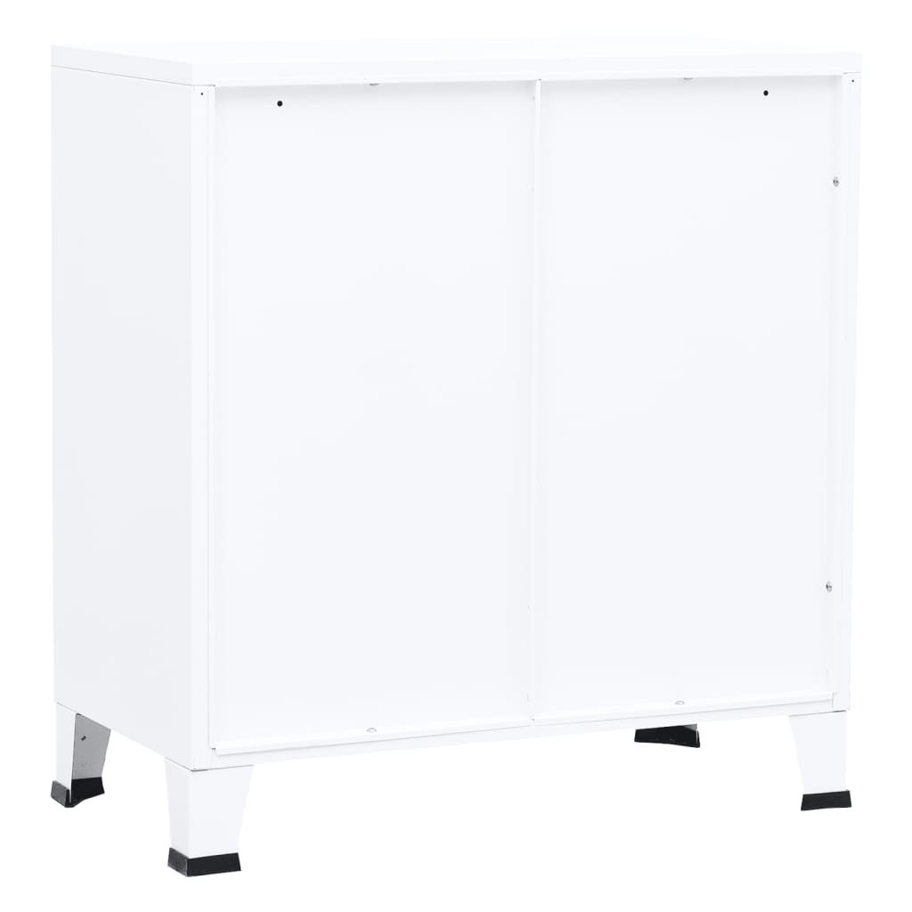 Industrial Filing Cabinet White 75x40x80 cm Steel
