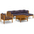 6 Piece Garden Lounge Set with Cushion Solid Acacia Wood
