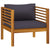 5 Piece Garden Lounge Set with Cushion Solid Acacia Wood