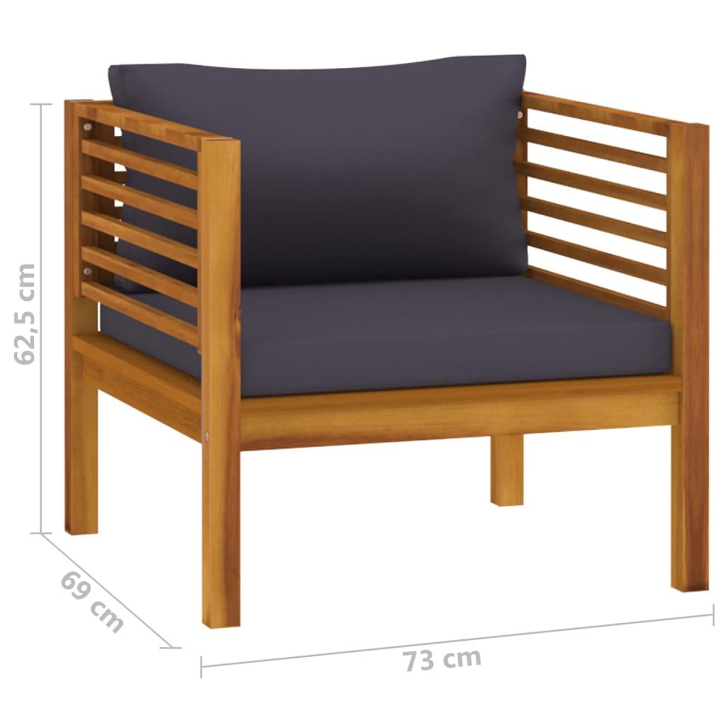 5 Piece Garden Lounge Set with Cushion Solid Acacia Wood