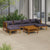 7 Piece Garden Lounge Set with Cushion Solid Acacia Wood