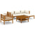 6 Piece Garden Lounge Set with Cream Cushion Solid Acacia Wood