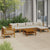 7 Piece Garden Lounge Set with Cream Cushion Solid Acacia Wood