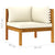 5 Piece Garden Lounge Set with Cream Cushion Solid Acacia Wood