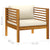 5 Piece Garden Lounge Set with Cream Cushion Solid Acacia Wood