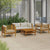 5 Piece Garden Lounge Set with Cream Cushion Solid Acacia Wood