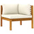 7 Piece Garden Lounge Set with Cream Cushion Solid Acacia Wood