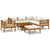 8 Piece Garden Lounge Set with Cream Cushion Solid Acacia Wood