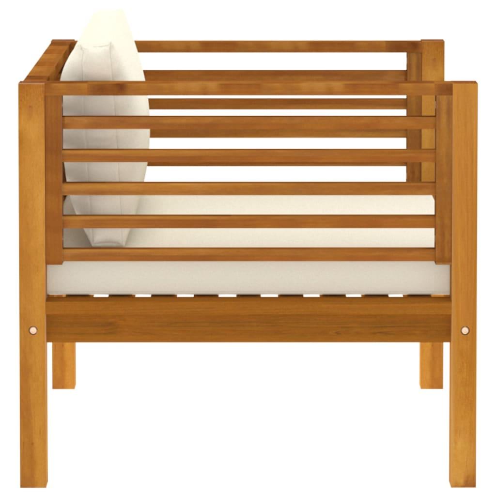 8 Piece Garden Lounge Set with Cream Cushion Solid Acacia Wood