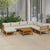 8 Piece Garden Lounge Set with Cream Cushion Solid Acacia Wood