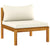 10 Piece Garden Lounge Set with Cream Cushion Solid Acacia Wood