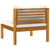 10 Piece Garden Lounge Set with Cream Cushion Solid Acacia Wood