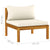 10 Piece Garden Lounge Set with Cream Cushion Solid Acacia Wood