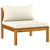 9 Piece Garden Lounge Set with Cream Cushion Solid Acacia Wood