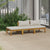 3 Piece Garden Lounge Set with Cream Cushion Solid Acacia Wood