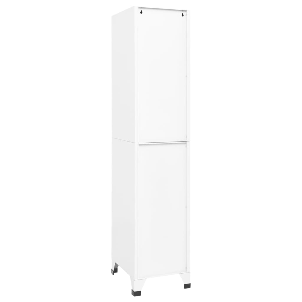 Locker Cabinet White 38x45x180 cm Steel