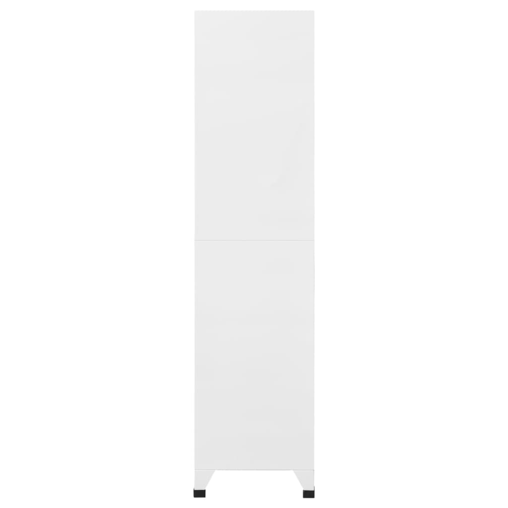Locker Cabinet White 90x45x180 cm Steel
