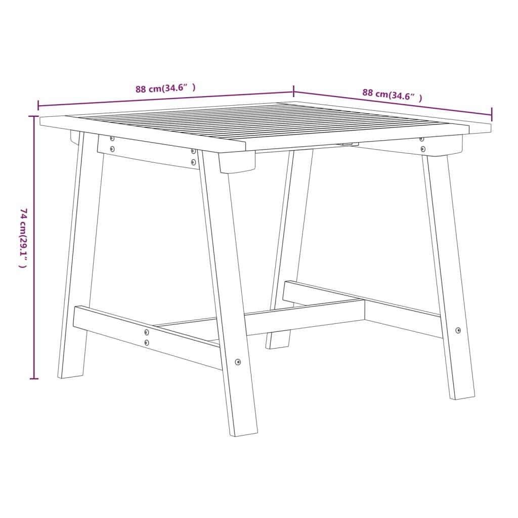 3 Piece Garden Dining Set Solid Wood Acacia