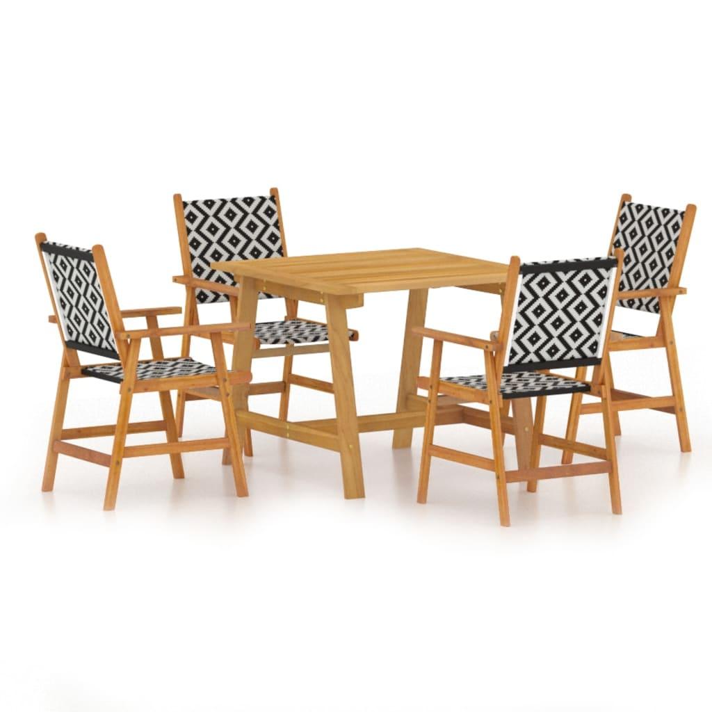 5 Piece Garden Dining Set Solid Wood Acacia