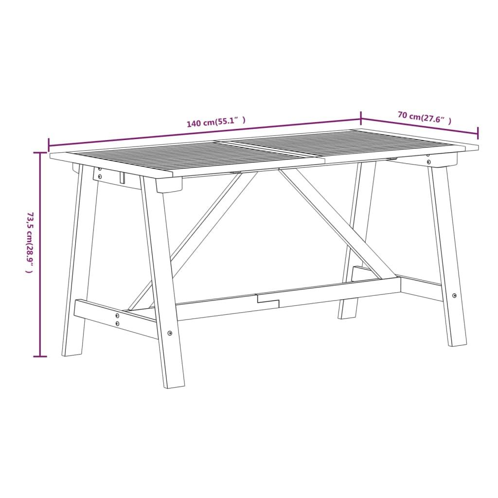 7 Piece Garden Dining Set Solid Wood Acacia